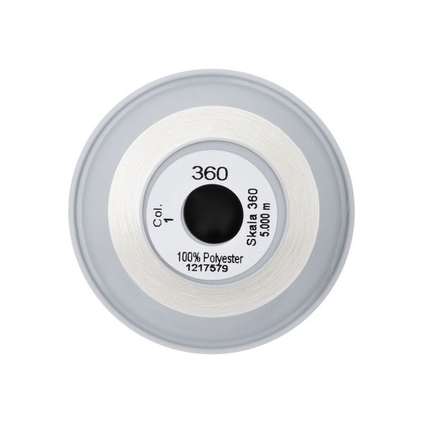 Нитки некрученые Gutermann Skala 360 (5000 метров), 1 кат. | _001 молочный (сумрачно-белый)
