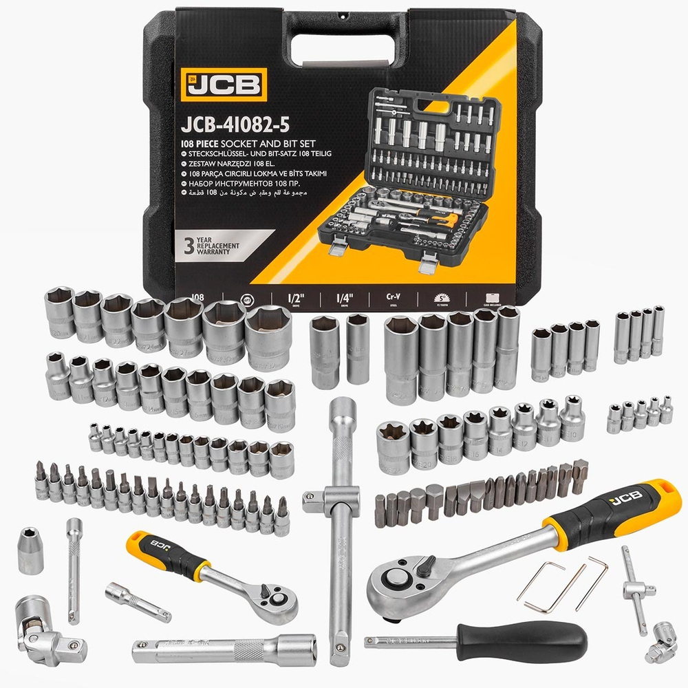 Набор инструмента 108пр.1/4''&amp;1/2''(6-гран)(4-32мм) JCB JCB-41082-5