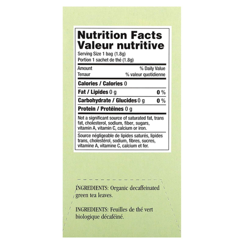 Uncle Lee's Tea, Imperial Organic, зеленый чай без кофеина, 18 чайных пакетиков, 32,4 г (1,14 унции)