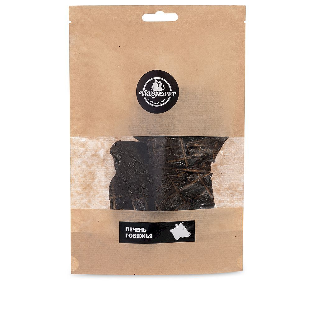 Лакомство для собак Сытый Питомец Печень говяжья, крафт-пакет 100г.