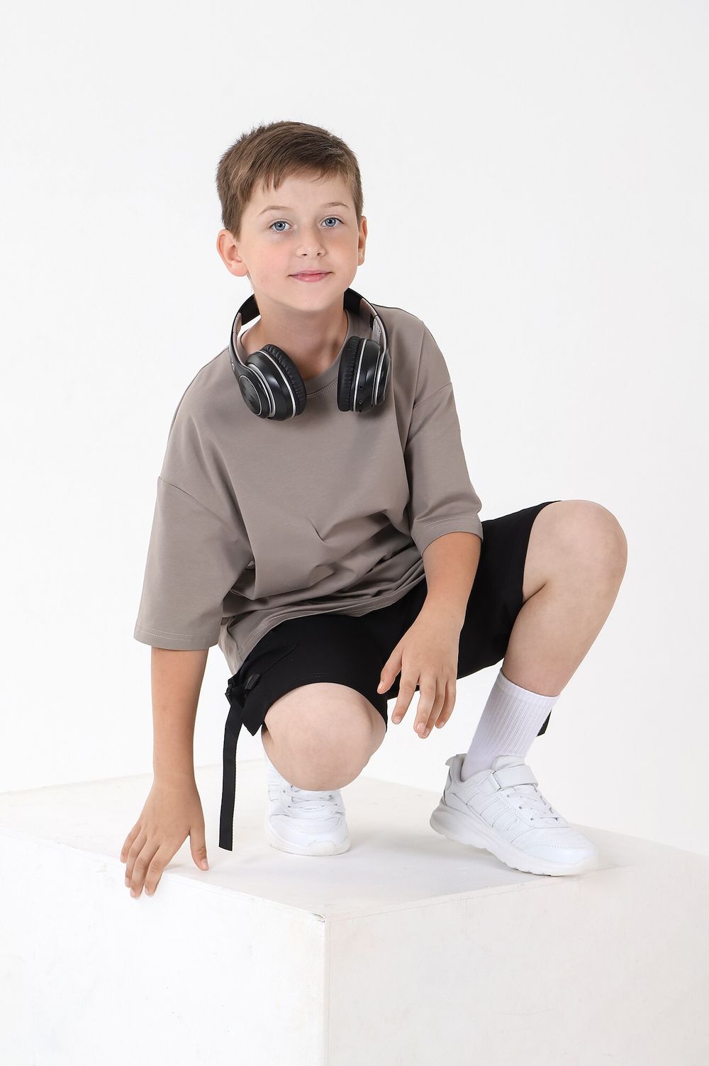 Фуфайка (футболка) для мальчика Леон-1 Виотекс СЕРО-БЕЖЕВЫЙ