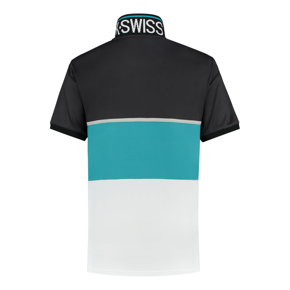 Мужское теннисное поло K-Swiss Hypercourt Express 2 Polo Men - Black, Turquoise