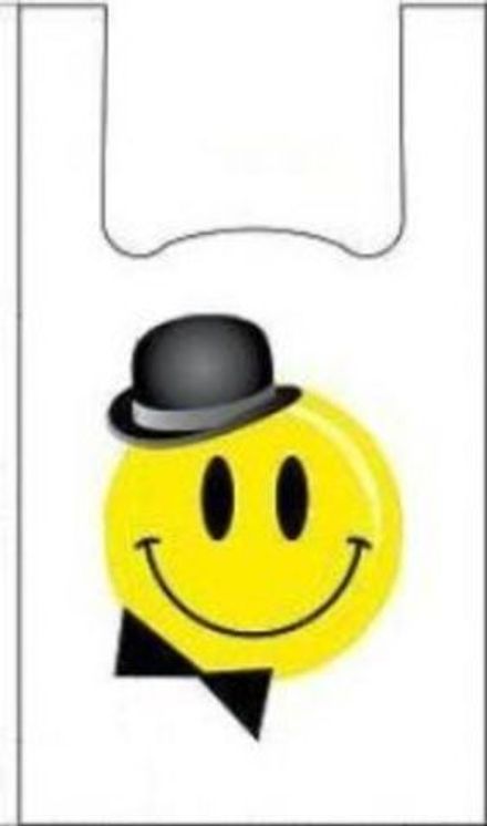 Пакеты-майки "Смайл" 28+14x50см 13мкм (100/2500шт)