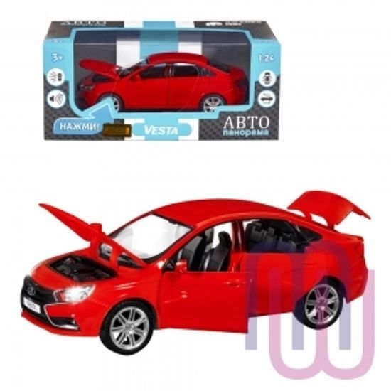 МОДЕЛЬ МАШИНЫ 1/24 LADA VESTA СЕДАН КРАСНЫЙ