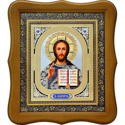 Спас Вседержитель. Печатная икона Иисуса Христа.