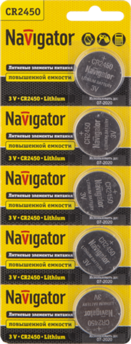 Элемент питания Navigator 94 766 NBT-CR2450-BP5