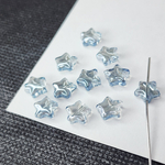 Звёздочки, стеклянные бусины, дымчато - голубой, р-р 8 мм, штучно