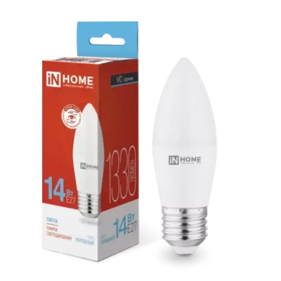 Лампа светодиодная LED-СВЕЧА-VC 14Вт E27 6500K 1330Лм IN HOME
