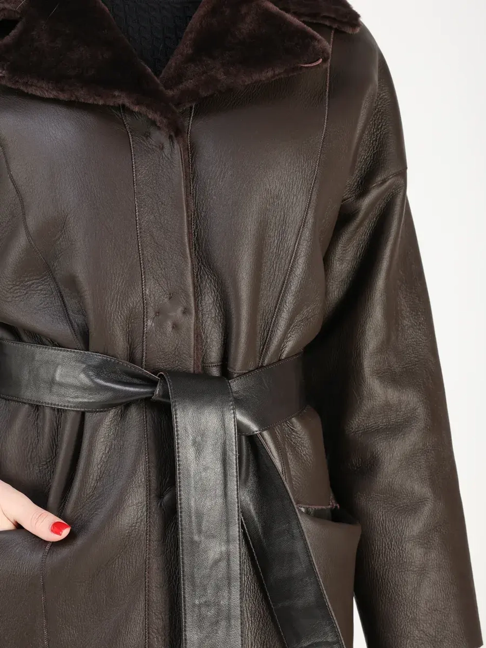 Дубленка зимняя шуба натуральная двухсторонняя оверсайз