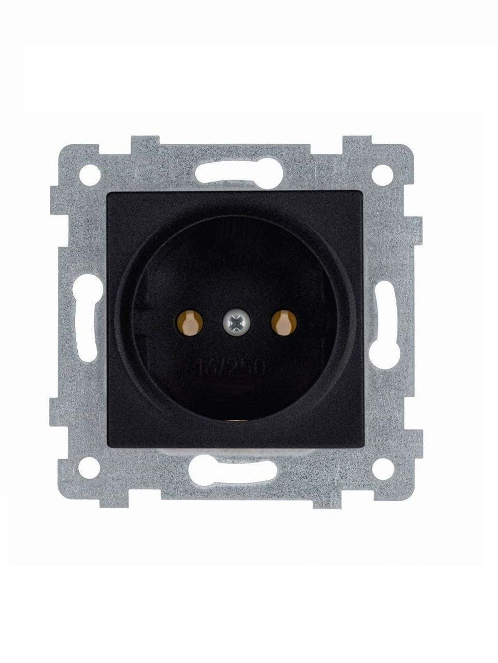 "Аксиома" Механизм розетки одноместной скрытой установки РС16-452 антрацит