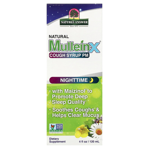 Nature's Answer, натуральный сироп от кашля Mullein-X® PM, для приёма перед сном, 120 мл