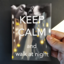 Открытка почтовая. Keep calm and walk at night.