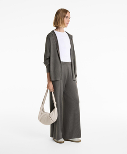 OYSHO Трикотажные брюки прямого кроя, антрацитовый