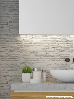 Декоративная стеновая панель ПВХ Кварцит серый 980х500 мм