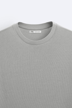 ZARA ХЛОПКОВАЯ ФУТБОЛКА, СВЕТЛО-СЕРЫЙ