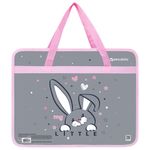 Папка на молнии с ручками BRAUBERG А4, 1 отделение, пластик, 80 мм, "Curious bunny", 272164
