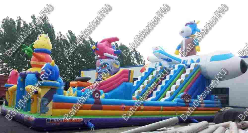 Коммерческий батут "Космические зверята" 16*8*7 м