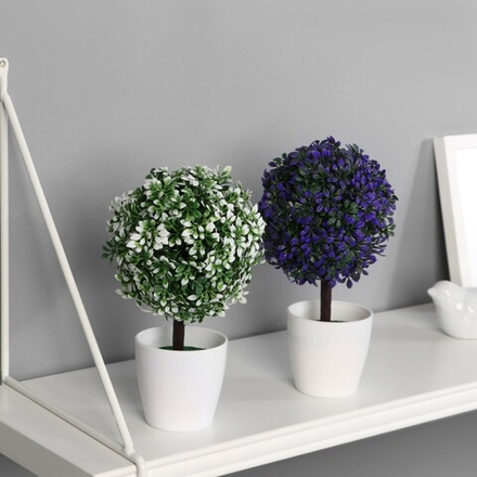 Искусственный цветок в горшке «Цветные листочки», 10×19 см, МИКС