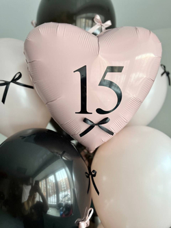 Воздушные шары с бантиками розово черные №2649