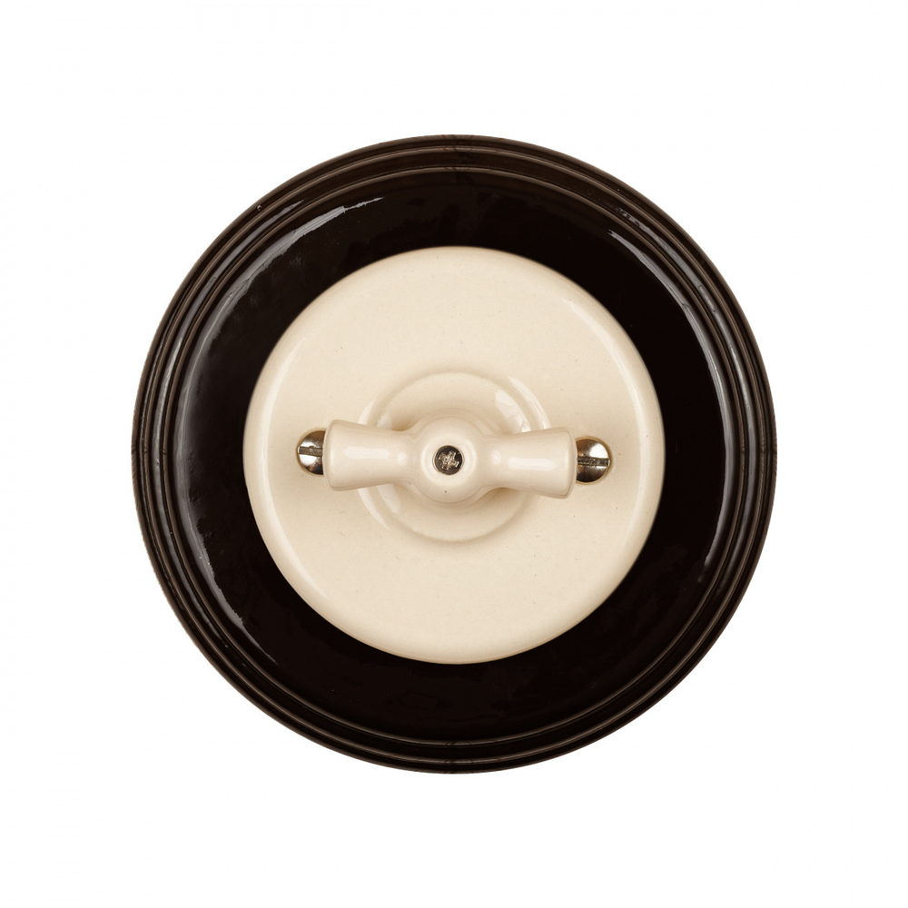 Выключатель 1кл., перекрестный, керамика, цвет песочное золото B1-203-04