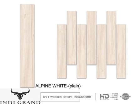 Керамогранит Carving 20x120cm GVT Matt Finish Alpine White -(plane)