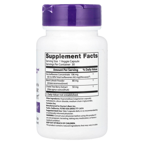 Doctor's Best, Women's Menopause Support®, 30 вегетарианских капсул