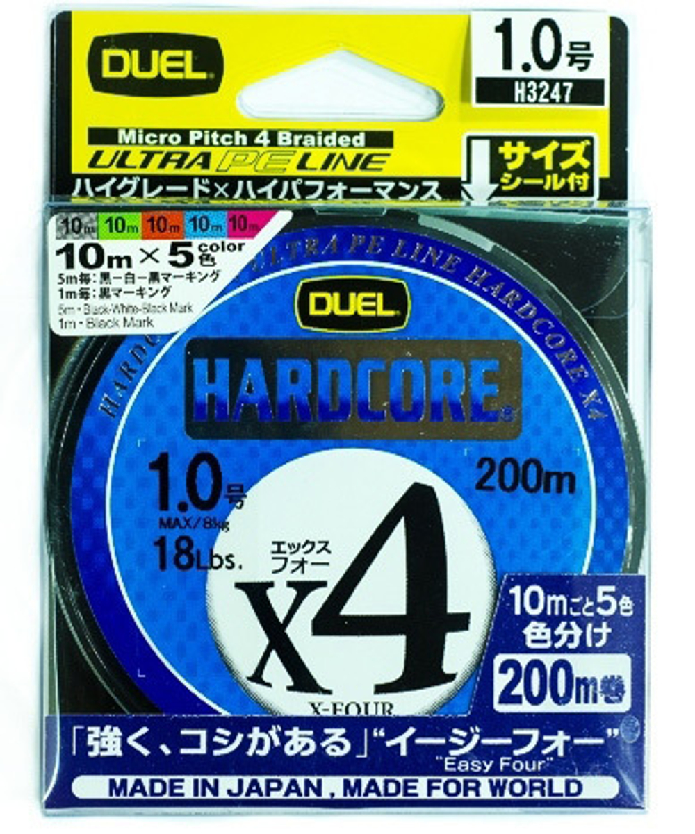 Плетеный шнур для рыбалки Duel PE Hardcore X4