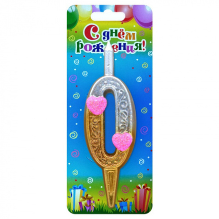 Свеча-Цифра Сердечко 0 12 см