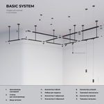 Basic System Коннектор прямой для шинопровода белый TRC-1-1-I-WH