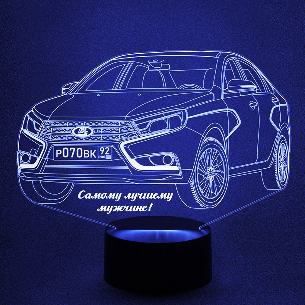 Светильник "Автомобиль Lada Vesta" (Ваш текст)