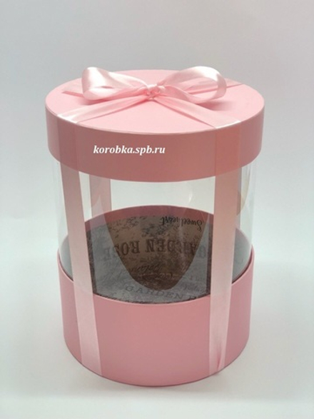 Коробка аквариум 22,5 см Цвет :Нежно розовый .