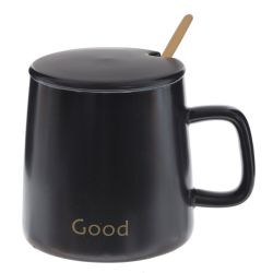 GAEM Кружка с крышкой и ложкой, 400 мл, L12 W9 H9 см, 4в.