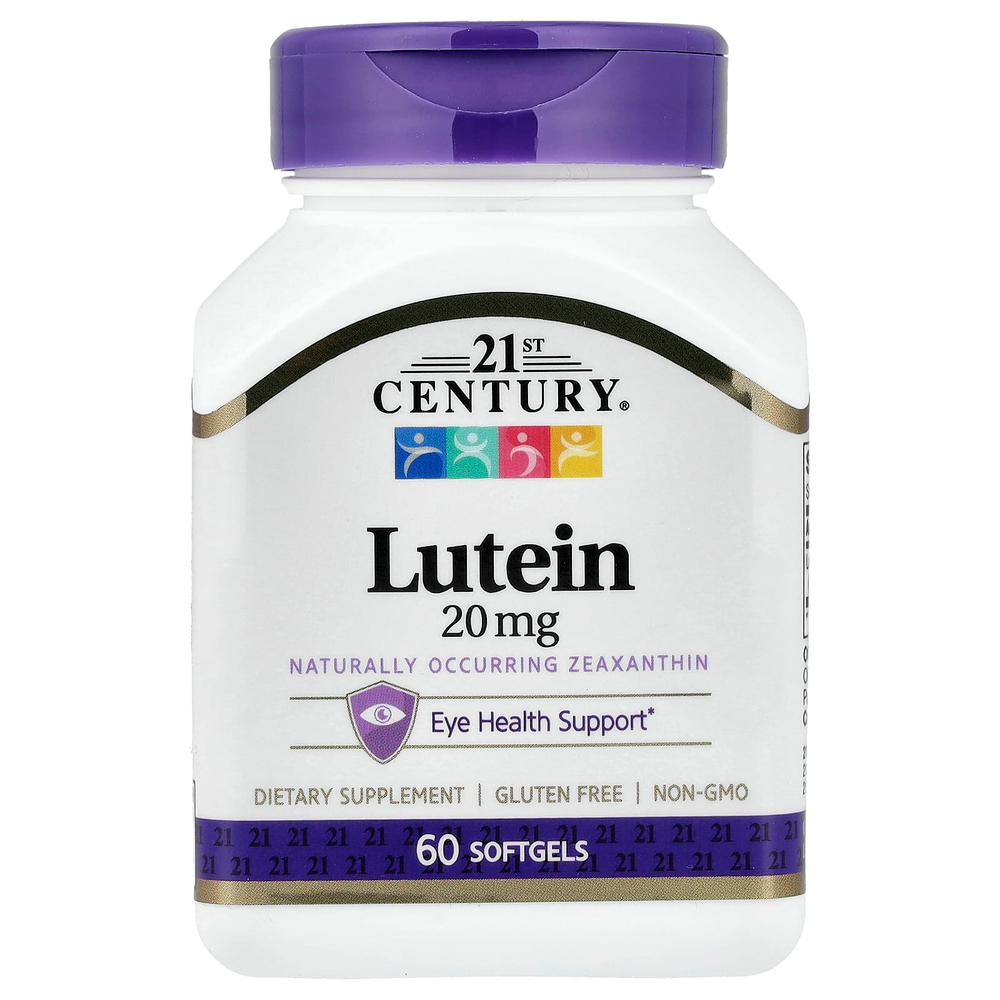 21st Century, лютеин, 20 мг, 60 капсул