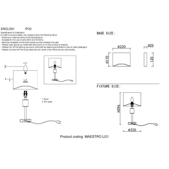 Настольная лампа Crystal Lux Maestro LG1 Gold