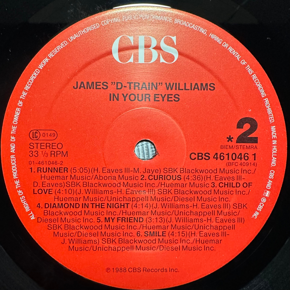 James "D-Train" Williams - In Your Eyes (Голландия 1988г.)