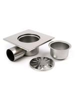 Трап для душа из нерж. 15см*15см угл (гор) TIM BAD021502