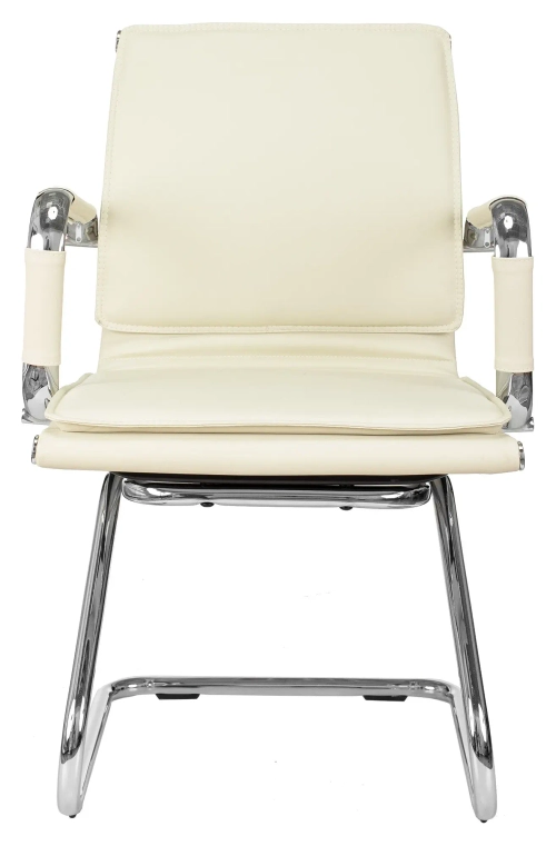 Кресло Бюрократ Ch-993-Low-V слоновая кость эко.кожа низк.спин. полозья металл хром