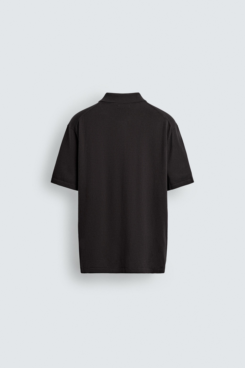 ZARA ПОЛО REGULAR FIT ИЗ СМЕСОВОГО ХЛОПКА, ТЕМНО-КОРИЧНЕВЫЙ