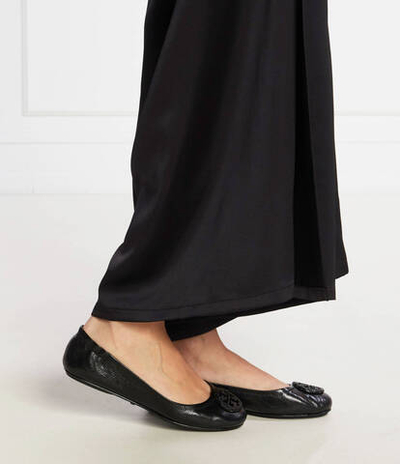 Кожаные балетки minnie travel ballet pave TORY BURCH - черный(155637)