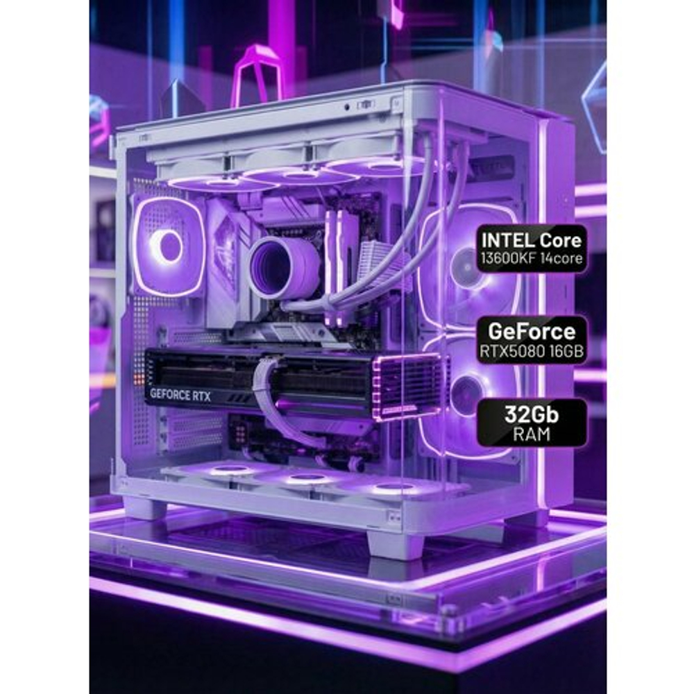 Мощный игровой компьютер (системный блок) Core i9-13600KF 14 ядер/RTX5080 /32GB DDR4/1000Gb SSD/850W/Win 11 PRO