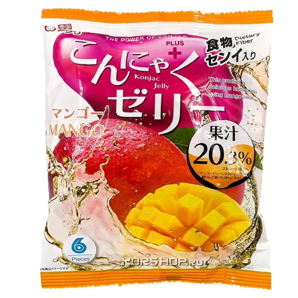 Желе конняку со вкусом манго Yukiguni Aguri, Япония, 96 г