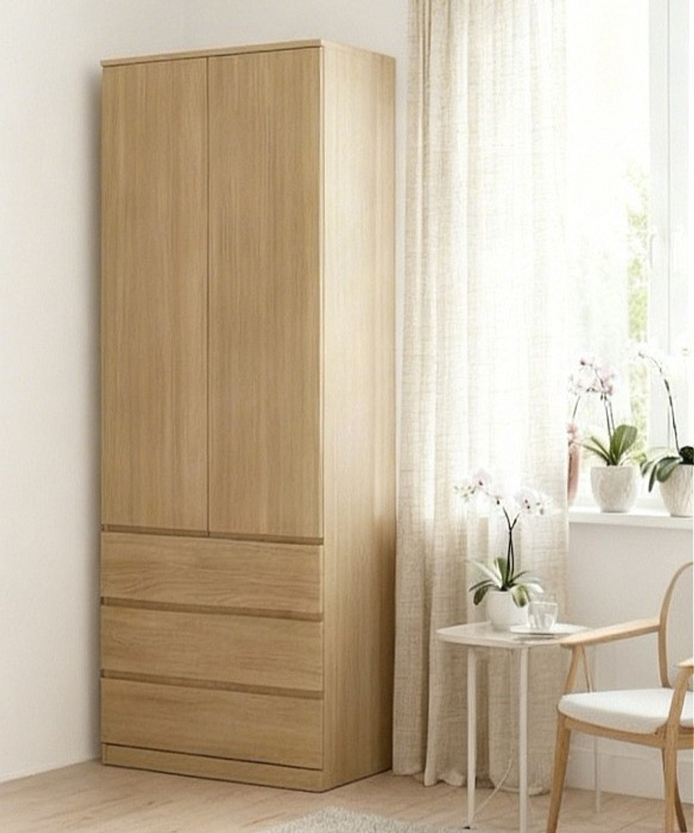 Шкаф распашной ВАРМА СТОР 80, 222*80*57 см, скандинавский дуб