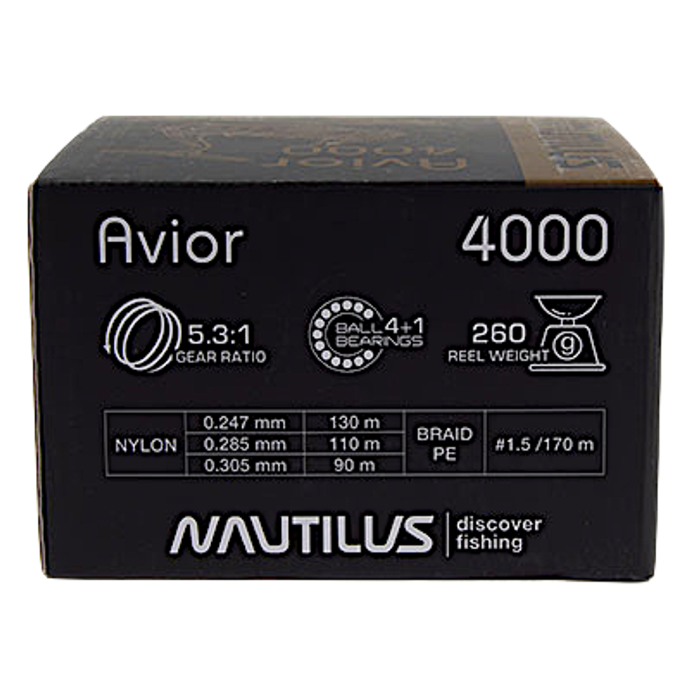 Катушка Nautilus Avior 3000 bb5+1 255г 0.221/0.247/0.285мм-140/115/90м 5.3:1