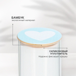 Крышка для банок/чайников/кружек/ёмкостей, бамбук «Любовь», 8.5 см., силиконовая прокладка