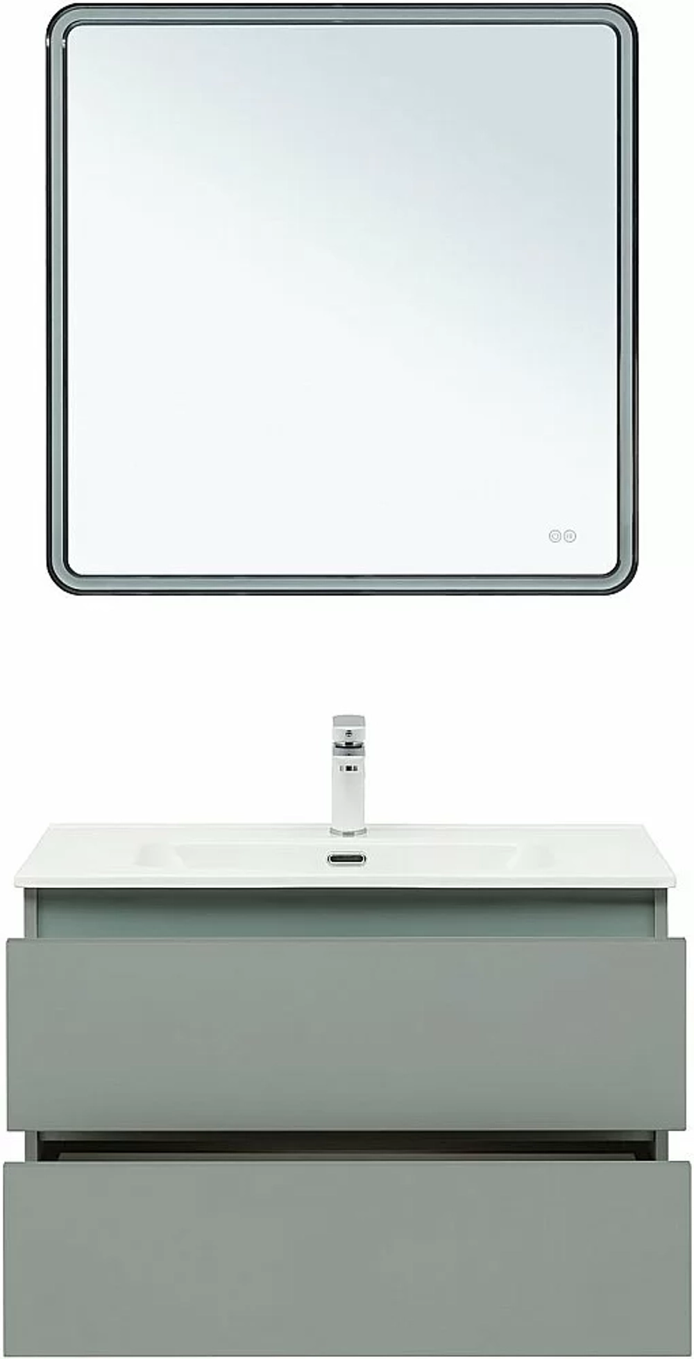 Тумба с раковиной Aquanet Вега 2.0 337961/330431 80 мисти грин