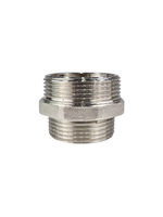 Ниппель переходной, латунь, наружная резьба 1 1/2"х1 1/4", никель, RTP
