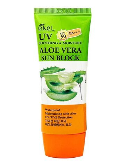 Ekel Aloe Vera Sun Block, 70ml Солнцезащитный крем для лица и тела с алое вера