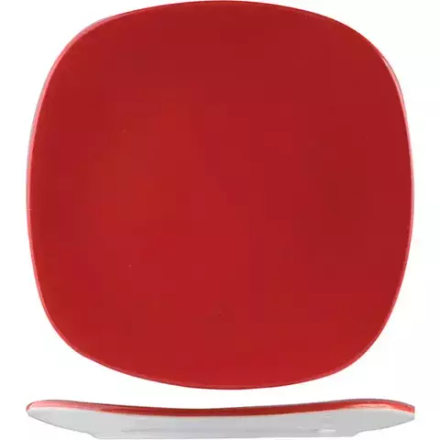 Тарелка «Фиренза Ред Квадро» квадратная фарфор ,H=3,L=28,B=28см красный,белый
