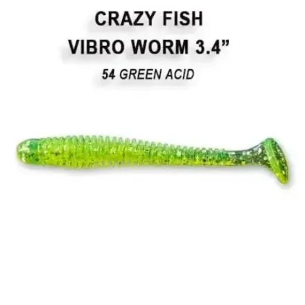 VIBRO W0RM 3,4'' 12-85-54-6 Силиконовые приманки Crazy Fish