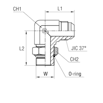 Штуцер FRA90 JIC 3/4 - UNF 7/8